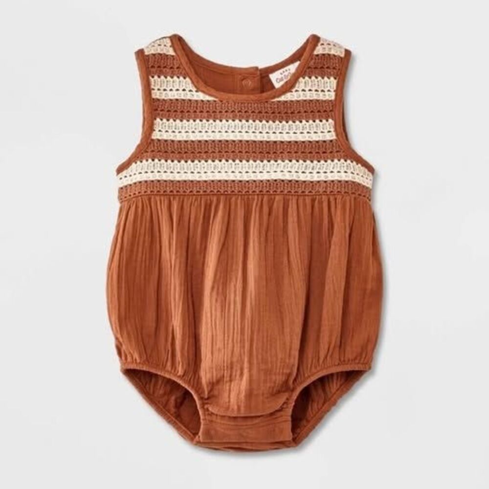 Cat & Jack Rust Color Romper 6-9 Months